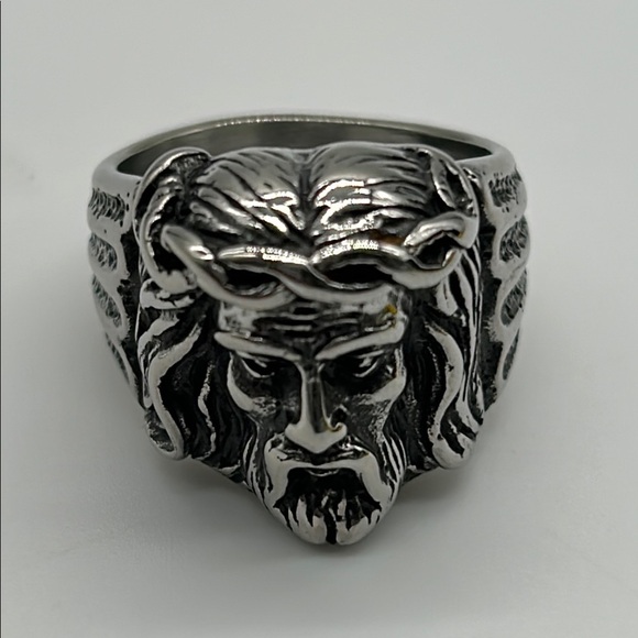 2351- Handmade Religious Men's Ring Stainless Steel Size 12 NWT - Picture 1 of 8